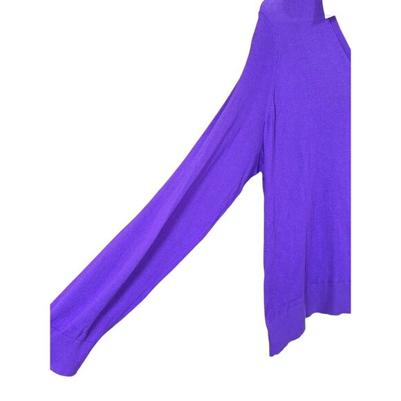 Lauren Ralph‎ Lauren 1X Plus Sweater Tunic Purple V-Neck Knit Top Shirt Hem NWT - Picture 4 of 11